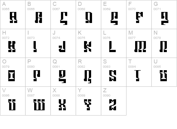MARSHOSBN uppercase A-Z preview