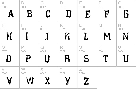 Martar uppercase A-Z preview