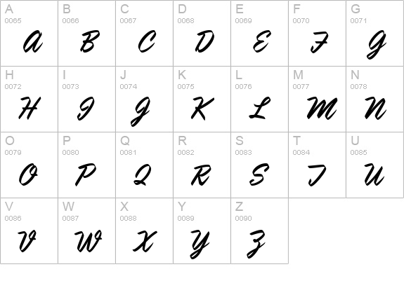 MartiniJF uppercase A-Z preview