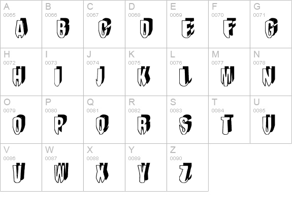 mashy DroopShadow uppercase A-Z preview