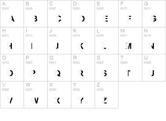 mashy Schizoid uppercase A-Z preview