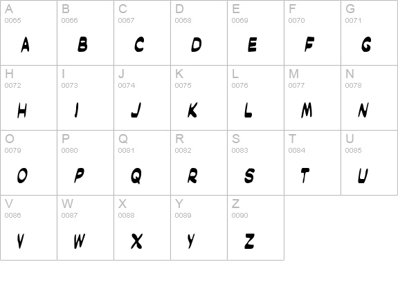 Masked Marvel Condensed uppercase A-Z preview