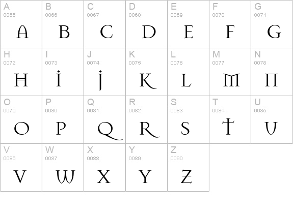 Mason uppercase A-Z preview