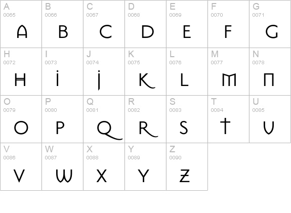 MasonSansRegular uppercase A-Z preview