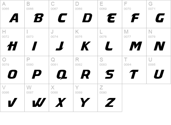 Masque uppercase A-Z preview