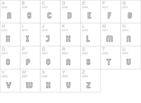 Mass Outline uppercase A-Z preview