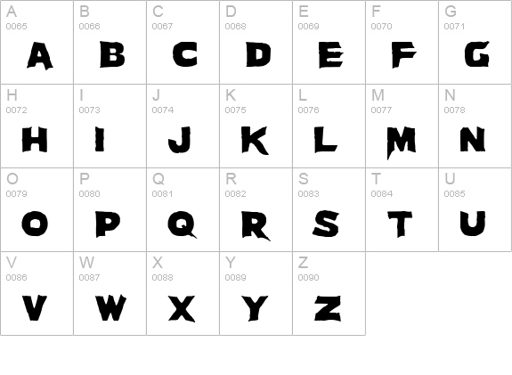 Massacre uppercase A-Z preview