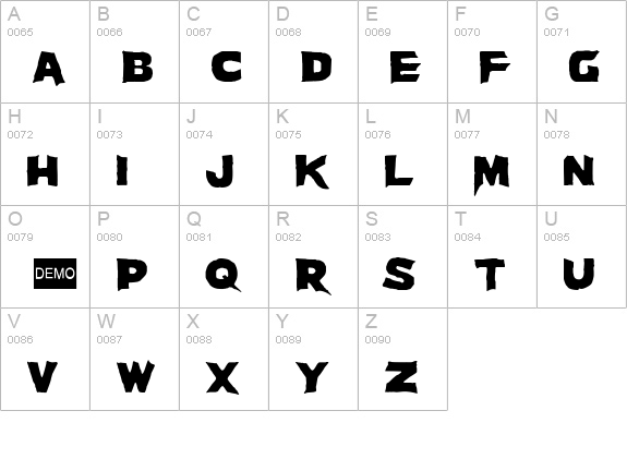 Massacre DEMO uppercase A-Z preview