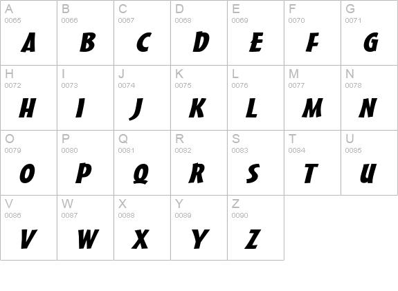 Massey Extended Italic uppercase A-Z preview
