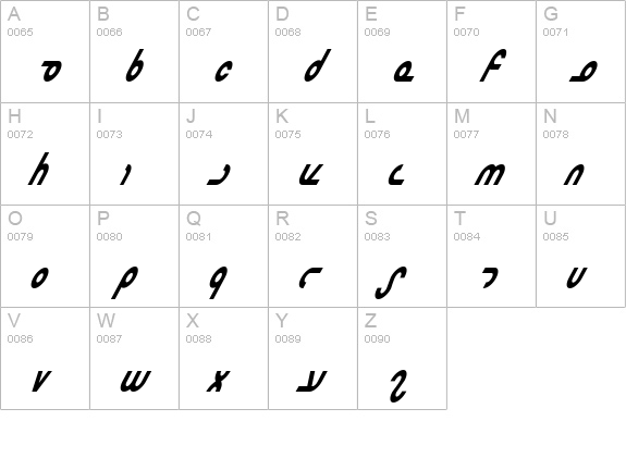 Masterdom Condensed Bold Italic uppercase A-Z preview