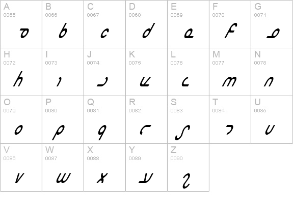 Masterdom Condensed Italic uppercase A-Z preview