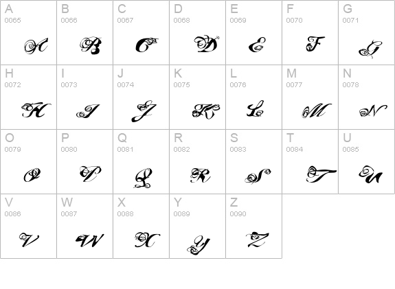 Masterpiece-Andante uppercase A-Z preview