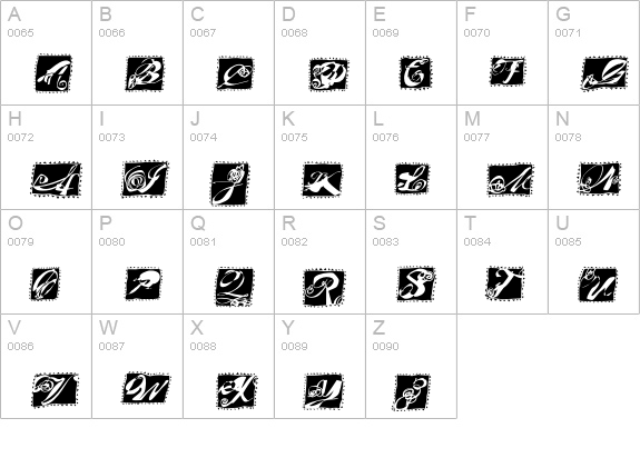Masterpiece-Initials uppercase A-Z preview