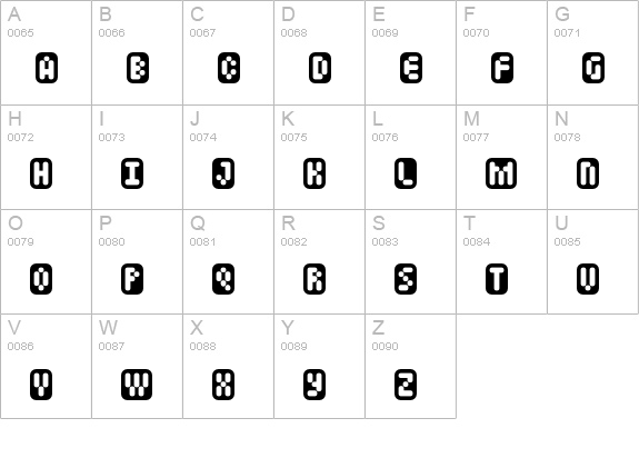 Mastertext-Boxed uppercase A-Z preview