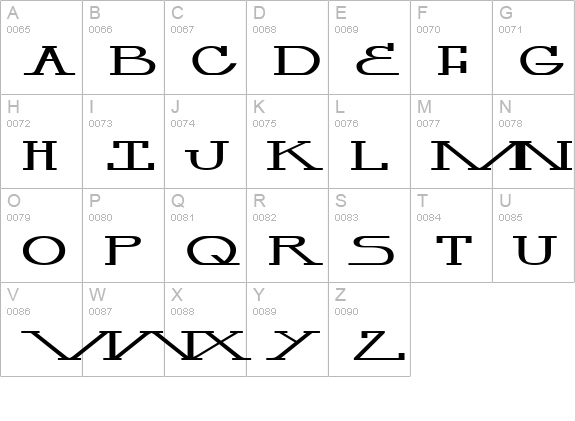 Mastillo uppercase A-Z preview
