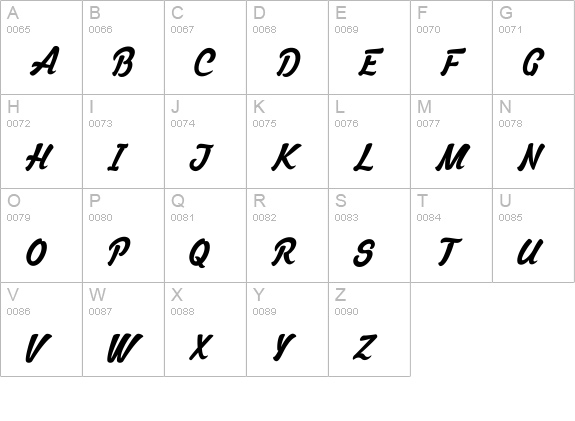 Mastoc Personal Use Only uppercase A-Z preview