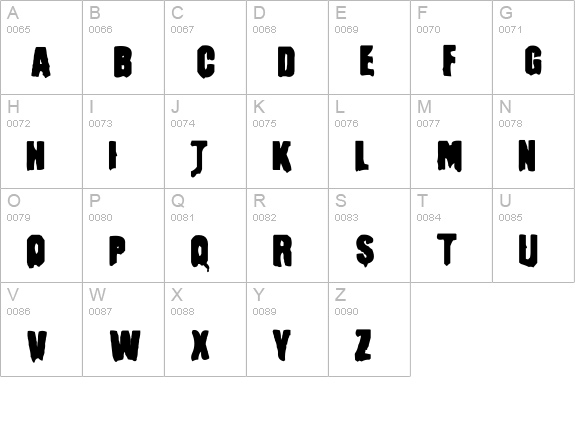 Masturbator Regular uppercase A-Z preview