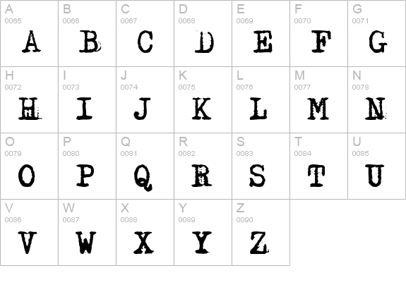 Maszyna uppercase A-Z preview