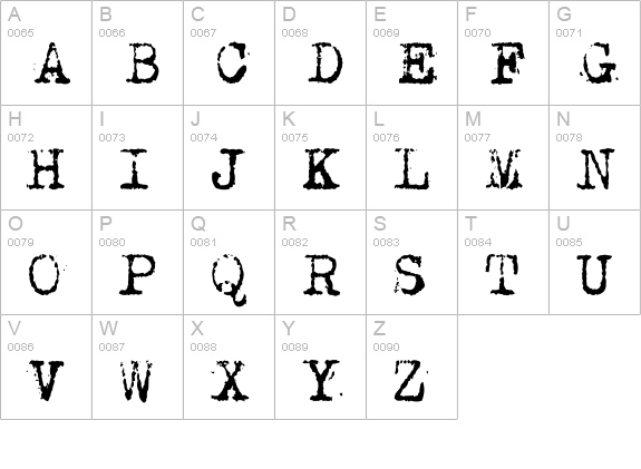 MaszynaAEG uppercase A-Z preview