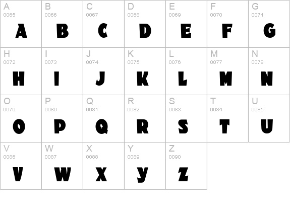 Materhorn uppercase A-Z preview