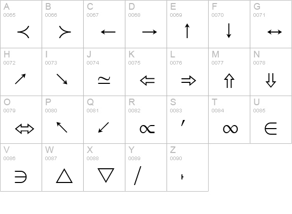 Math Symbol uppercase A-Z preview