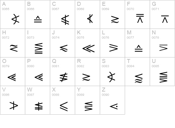 MathTechnicalP01 uppercase A-Z preview
