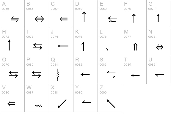 MathTechnicalP02 uppercase A-Z preview