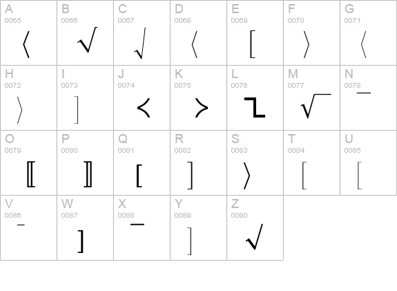 MathTechnicalP05 uppercase A-Z preview