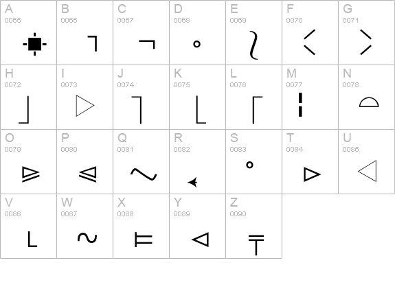 MathTechnicalP07 uppercase A-Z preview