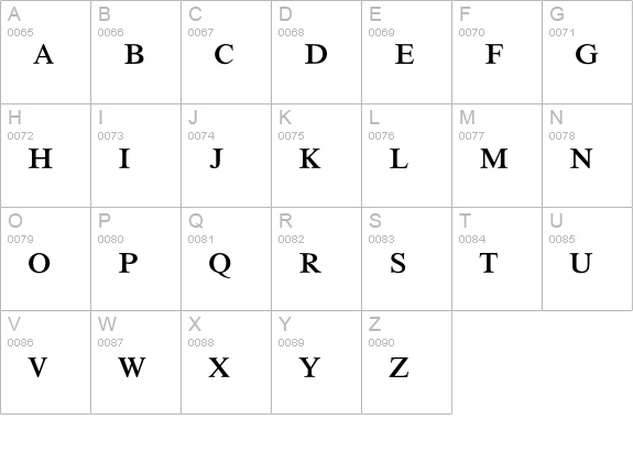 MathTechnicalP15 uppercase A-Z preview