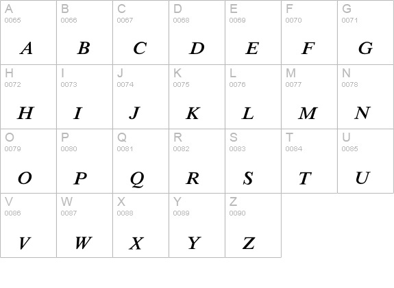 MathTechnicalP16 uppercase A-Z preview