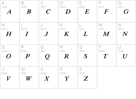 MathTechnicalP17 uppercase A-Z preview