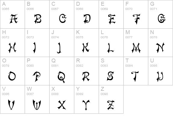 Matilda uppercase A-Z preview