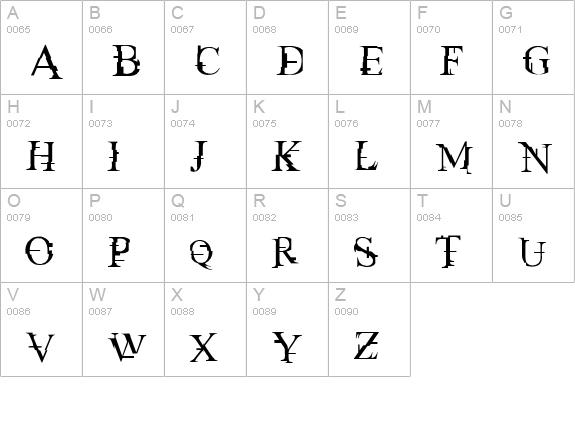 MATRIX uppercase A-Z preview