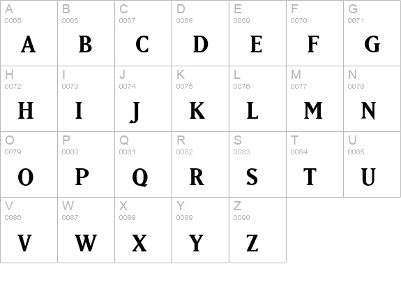 Matrix-Bold uppercase A-Z preview