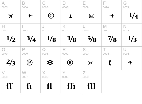 MatrixBoldFractions Bold uppercase A-Z preview