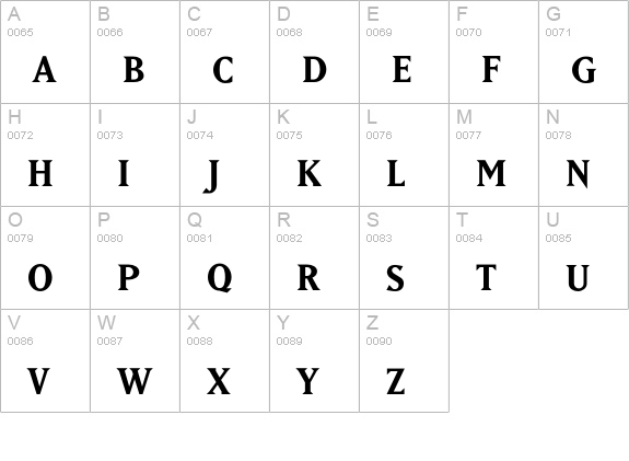 MatrixBoldLining uppercase A-Z preview