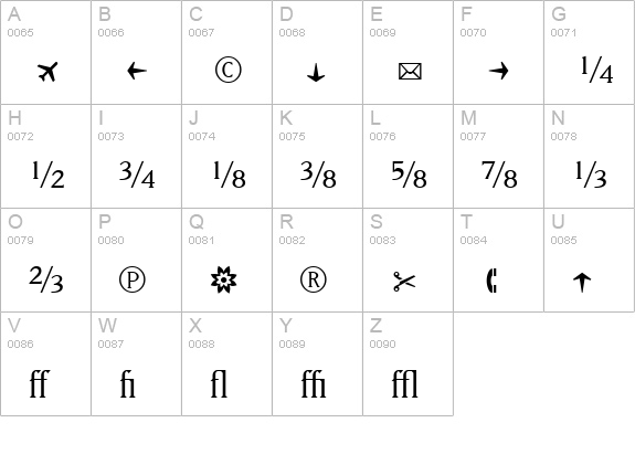 MatrixBookFractions Regular uppercase A-Z preview