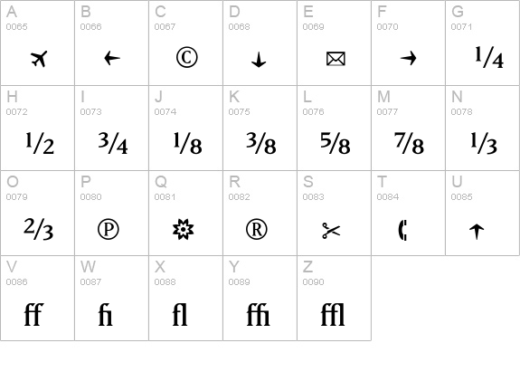 MatrixFractions uppercase A-Z preview