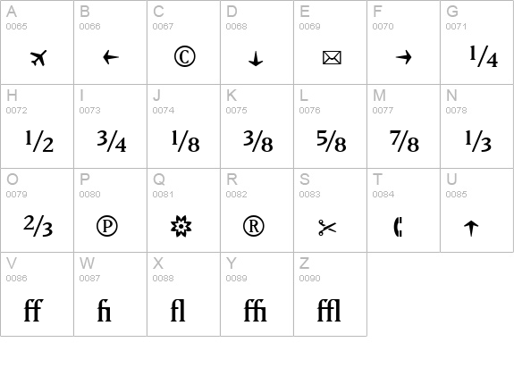 MatrixRegularFractions Regular uppercase A-Z preview