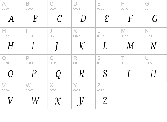 MatrixScriptBookLining uppercase A-Z preview