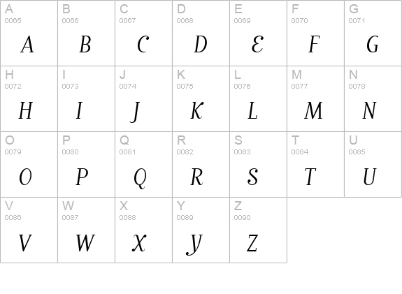 MatrixScriptBookLining Regular uppercase A-Z preview