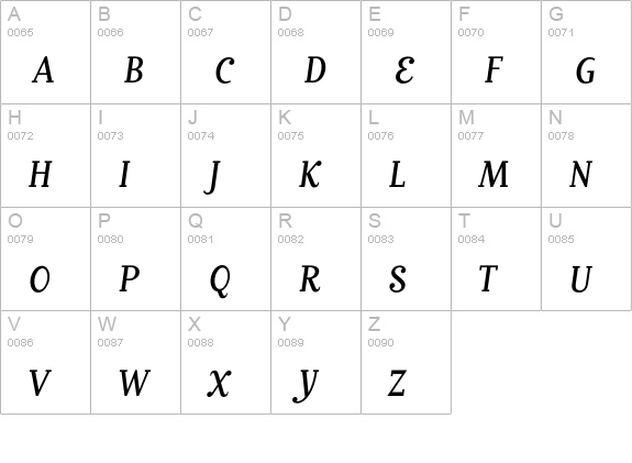 MatrixScriptRegularLining uppercase A-Z preview