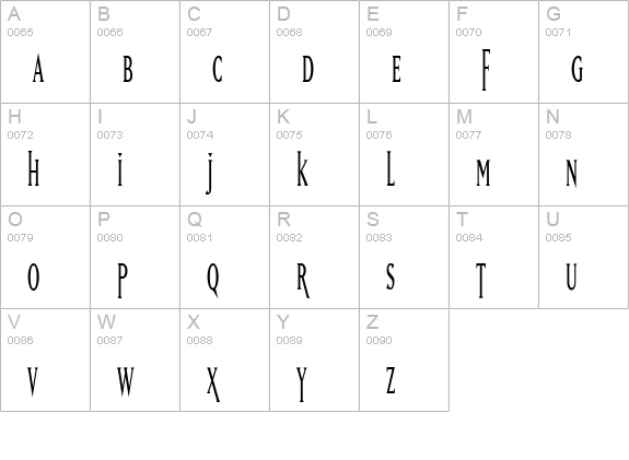 MatrixTall uppercase A-Z preview