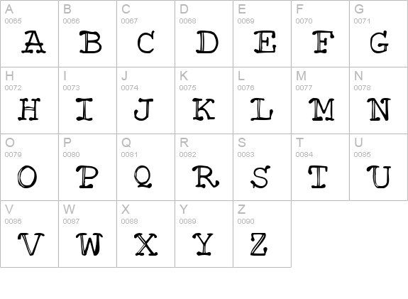 Mattfont Oblique uppercase A-Z preview