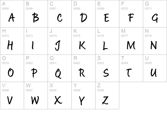 MatthiaLL-Regular uppercase A-Z preview