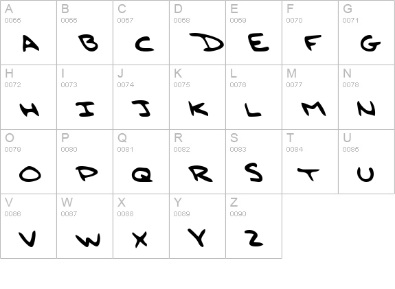 MattsHand Regular uppercase A-Z preview