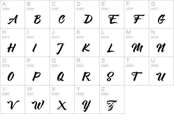 Maulina uppercase A-Z preview