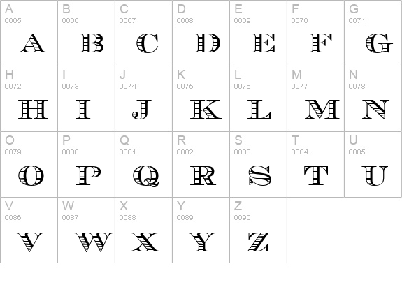 Maurice-Stripes-Regular uppercase A-Z preview