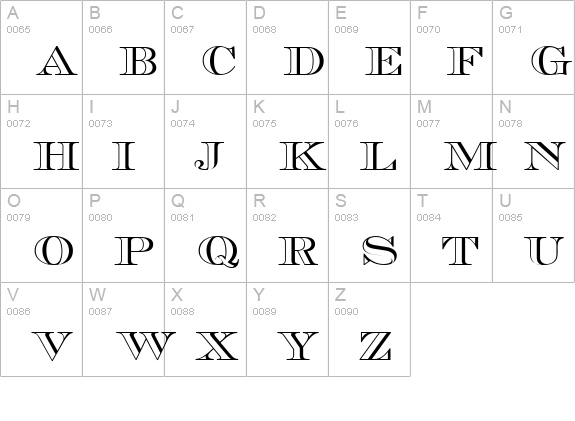 MauriceOutline-Regular uppercase A-Z preview